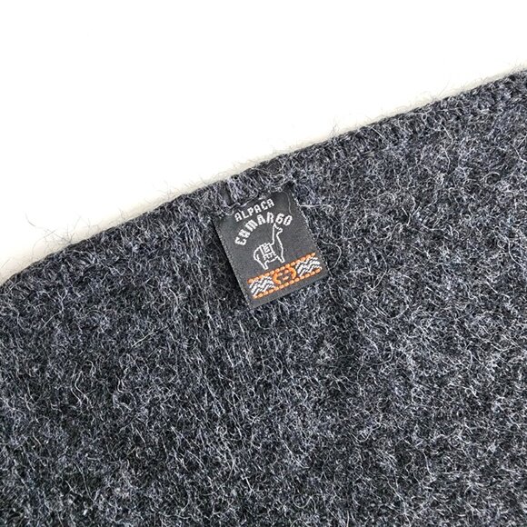 Alpaca Camargo dark gray wool scarf - Picture 4 of 7